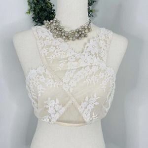 NWT Victoria’s Secret Bralette Shorts Set Dream Angels Ivory Lace Large